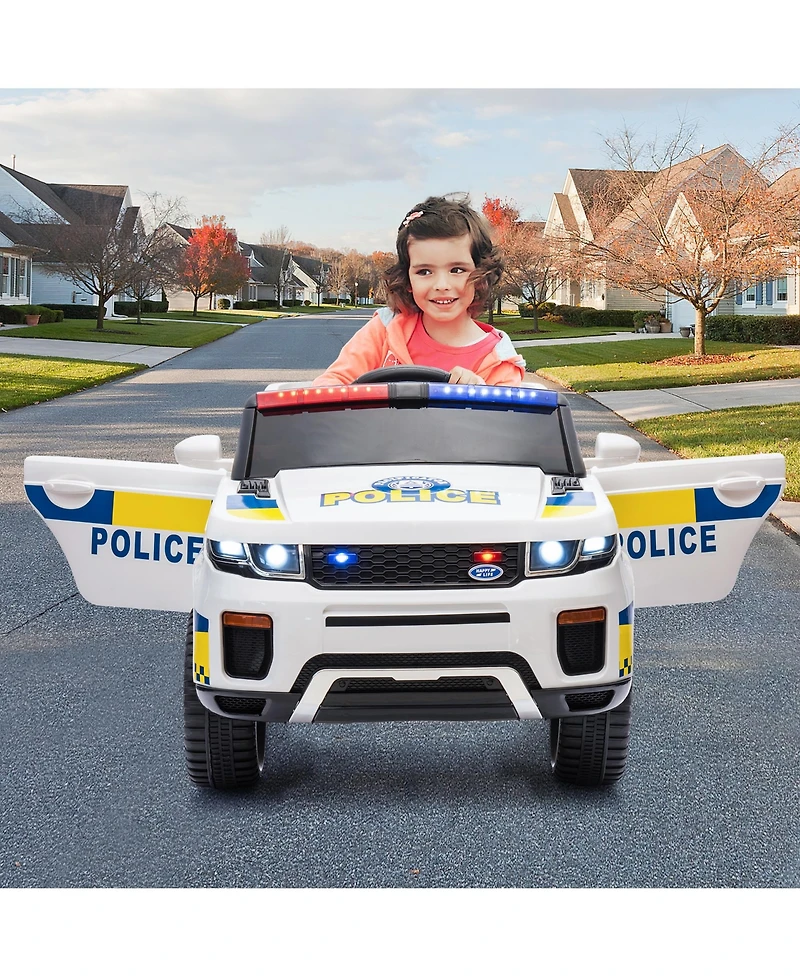homfan 12V Electric Ride-On Police Car with Remote Control & Led Flashing Lights, Ages 3+