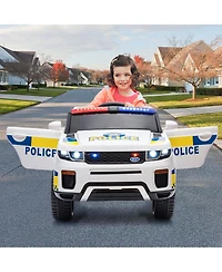 homfan 12V Electric Ride-On Police Car with Remote Control & Led Flashing Lights, Ages 3+