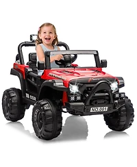 homfan 12V Electric Ride On Car with Parent Remote Control and Led Lights, 66 lbs Capacity, Ages 3-8