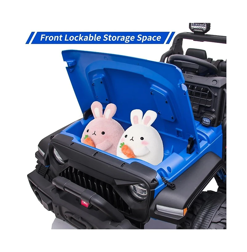 homfan 24V Remote-Control 2-Seater Ride-On Truck with Led Lights, Ages 3–8
