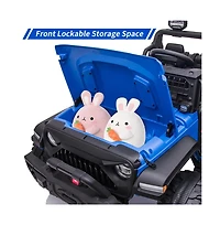 homfan 24V Remote-Control 2-Seater Ride-On Truck with Led Lights, Ages 3–8