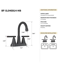 Busdays Bothwa Home 7.86 Inch Cupc Certified 2 Handle Bathroom Sink Faucet