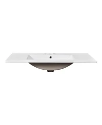 Busdays 36 Inch Ceramic Bathroom Sink Vanity Top Only Single Basin 3 Pre Drilled Faucet Holes