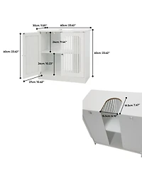 Busdays Floor Standing Bathroom Vanity Cabinet with Louvered Double Doors No Basin Included Storage Unit