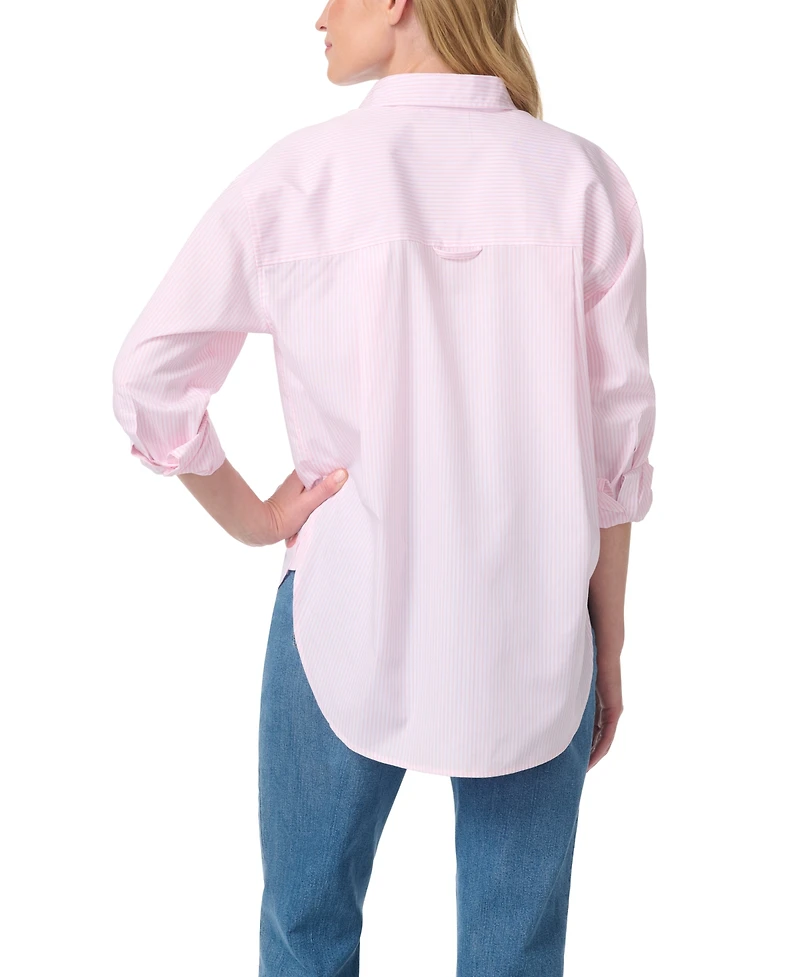 Gloria Vanderbilt Women's Point-Collar Convertible Long-Sleeve High-Low Shirt