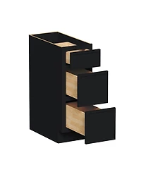 Boyel Living 12 Inch Unfinished Solid Wood 3 Drawer Base Cabinet