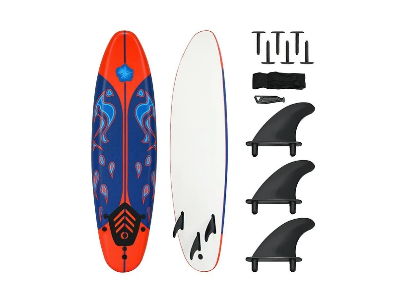 Hikeen 6 Feet Surfboard with 3 Detachable Fins