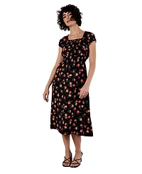 Apricot Women's Rose Milkmaid Midi Dress