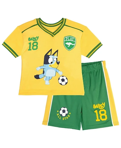 Bluey Toddler Boys Bingo T-Shirt and Mesh Shorts Outfit Set to