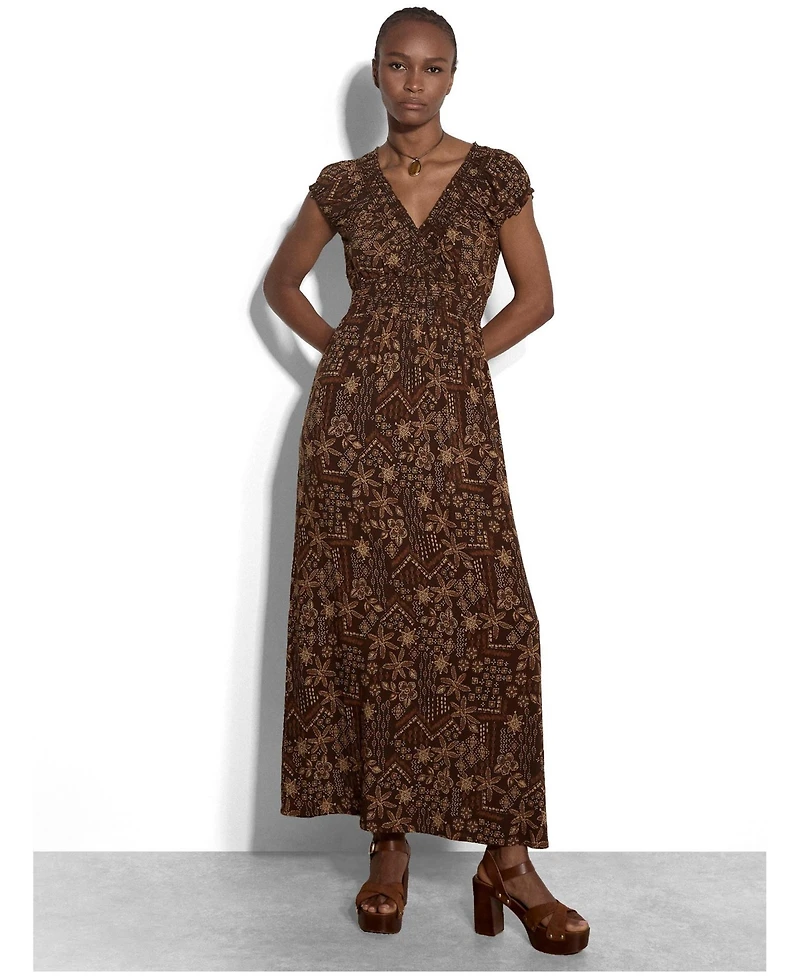 Apricot Women's Batik Star Flower Maxi Dress