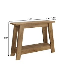Slickblue 2-Tier Farmhouse Console Table with Storage Shelves