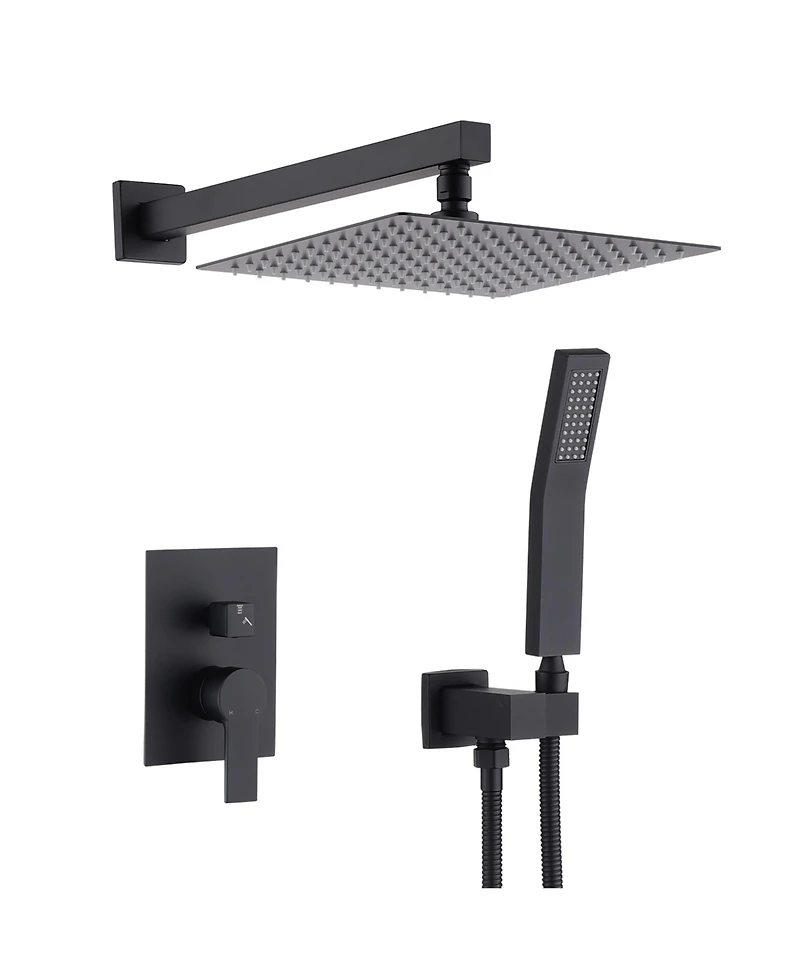 Busdays 12 Inch Ceiling Mount Brushed Nickel Rain Shower System Luxury Rainfall Shower Head Combo Set
