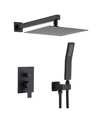 Busdays 12 Inch Ceiling Mount Brushed Nickel Rain Shower System Luxury Rainfall Shower Head Combo Set