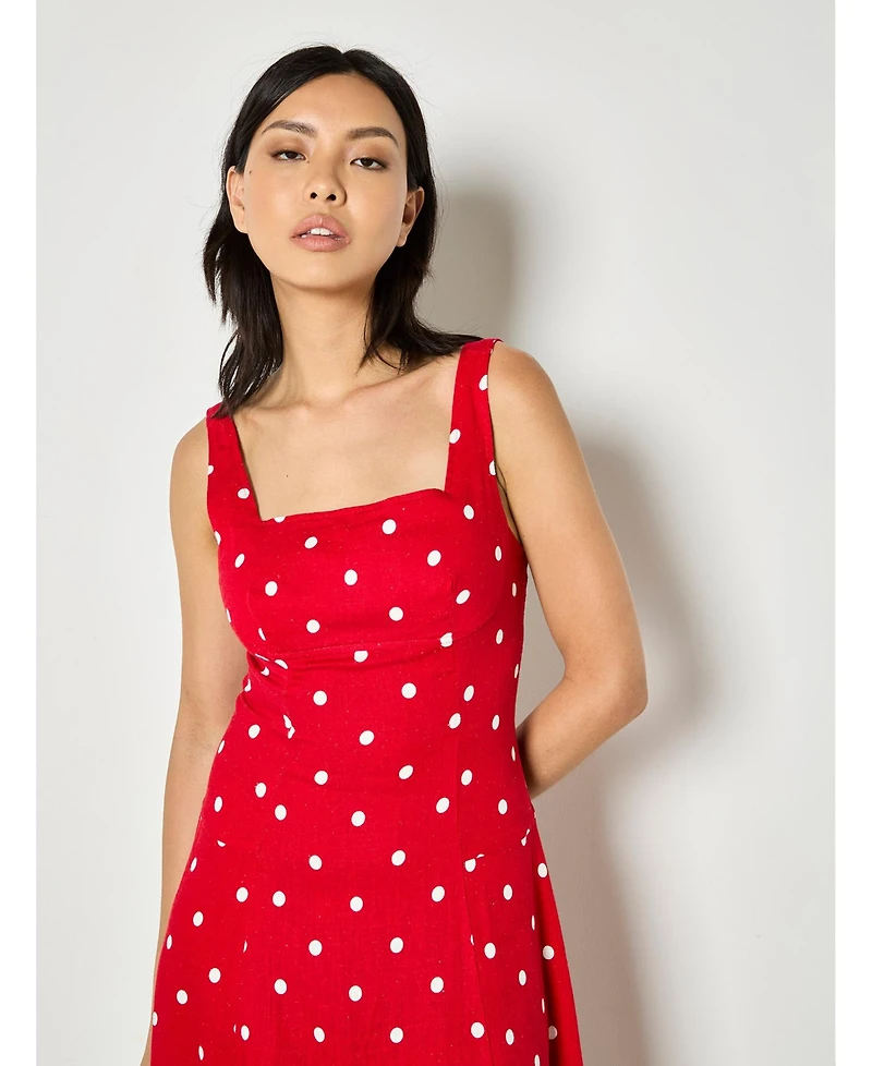 Apricot Women's Square Neck Midi Dress