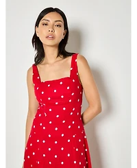 Apricot Women's Square Neck Midi Dress