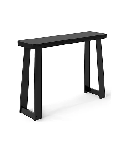 Slickblue 43" Solid Rubber Wood Console Table with Thick Top and Stable Base