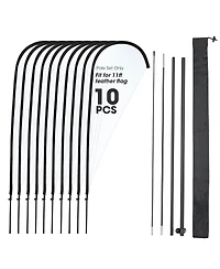 Instahibit Pack Feather Flag Pole Kit with Cross Base Stand and Weight Bag