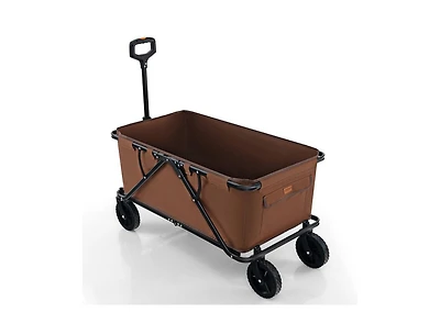 Mountaintop Collapsible Folding Wagon Cart with Adjustable Handlebar