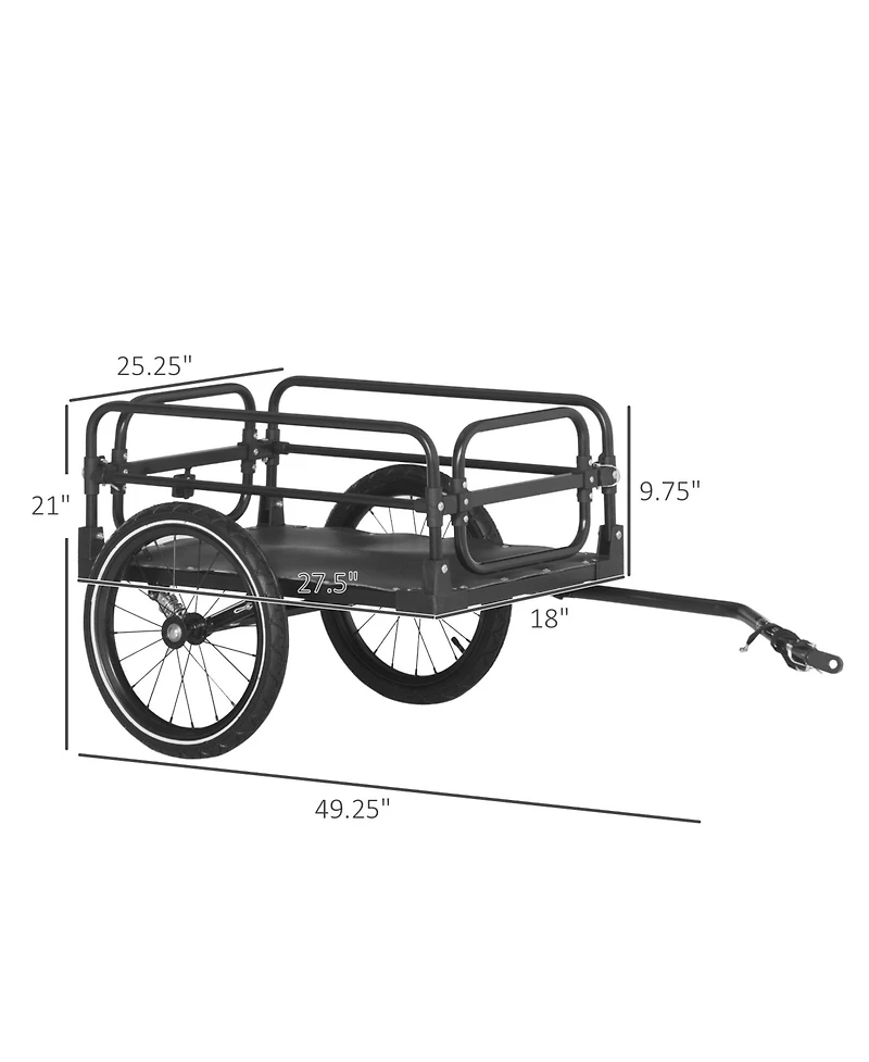 Mountaintop Bike Cargo Trailer, Wheels, Suspension, 88 lbs Load Capacity, Durable Transport Cart