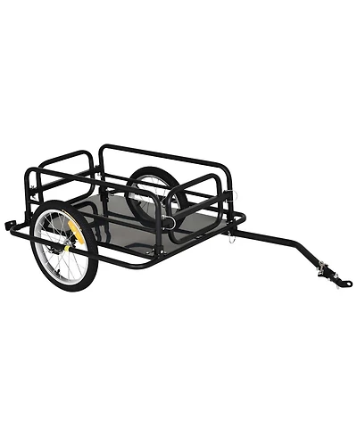 Mountaintop Bicycle Cargo Trailer Foldable Bike Cart Wagon with Hitch 16 Wheels