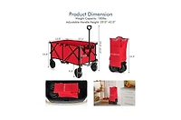 Mountaintop Outdoor Folding Wagon Cart with Adjustable Handle and Universal Wheels