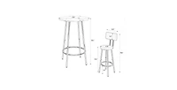 Flynama 3-Piece Foldable Bar Table Set with 2 Stools, Backrest and Partition, Steel Frame for Urban Apartments