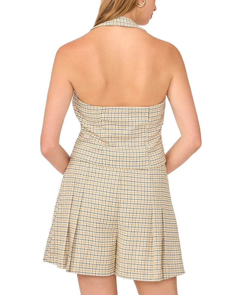 1.State Women's Halter Plaid Vest
