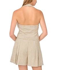 1.State Women's Halter Plaid Vest