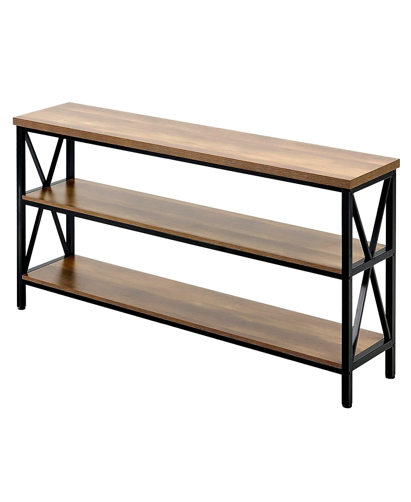Slickblue Narrow Hallway Table with 3-Tier Storage, Skinny Sofa Console Table for Living Room Decor
