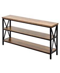 Slickblue Narrow Hallway Table with 3-Tier Storage, Skinny Sofa Console Table for Living Room Decor