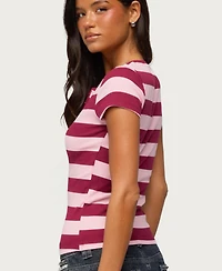 Edikted Womens Rhianon Striped Henley Top