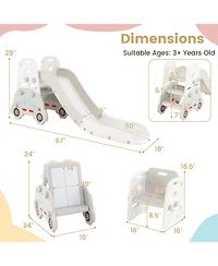 Slickblue 5-in-1 Convertible Toddler Slide Set with Art Easel and Stool