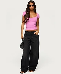 Edikted Women's Jeanna Cropped Short-Sleeve Scoop Neck T-Shirt