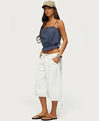 Edikted Women's Tohar Keyhole Tie Front Top