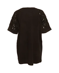 Pre-Owned Dries Van Noten Women's Sequin Embellished French Terry T-Shirt Dress