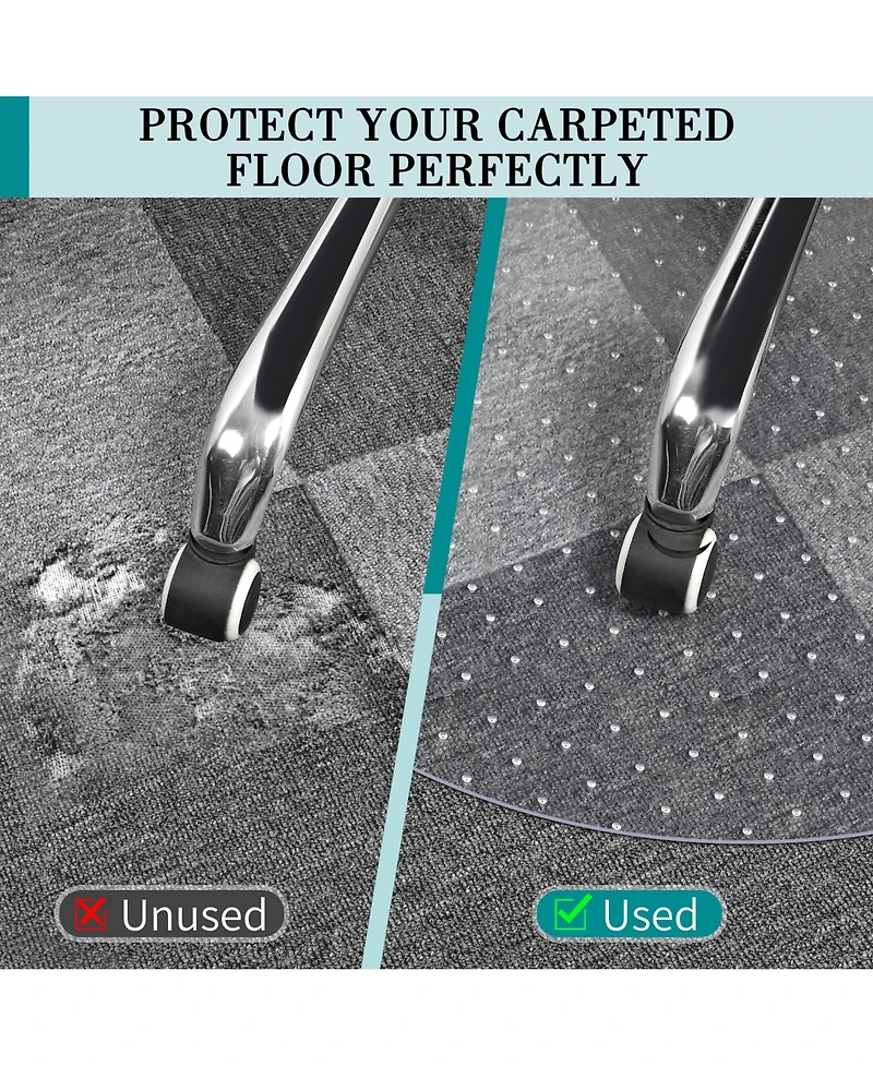 Danrong Office Chair Mat For Carpeted Floors Thick Sturdy Protector Easy Glide Home Gaming