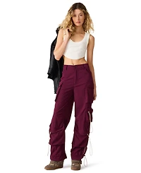 Steve Madden Women's Jacey Cargo Wide-Leg Mid-Rise Pants