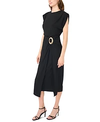 Msk Women's Jersey Wrap Midi Dress