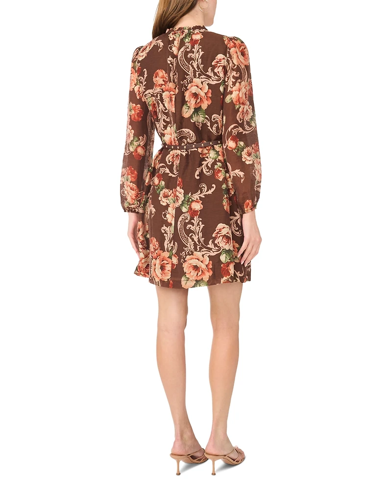 Msk Women's Floral-Print Ruffle Dress