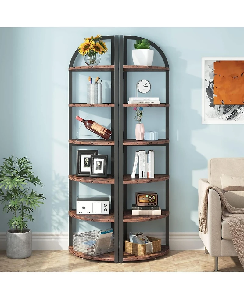 Tribesigns 6-Tier 71" Tall Corner Bookshelf