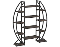 Tribesigns 5-Tier Oval Bookshelf with Industrial Frame