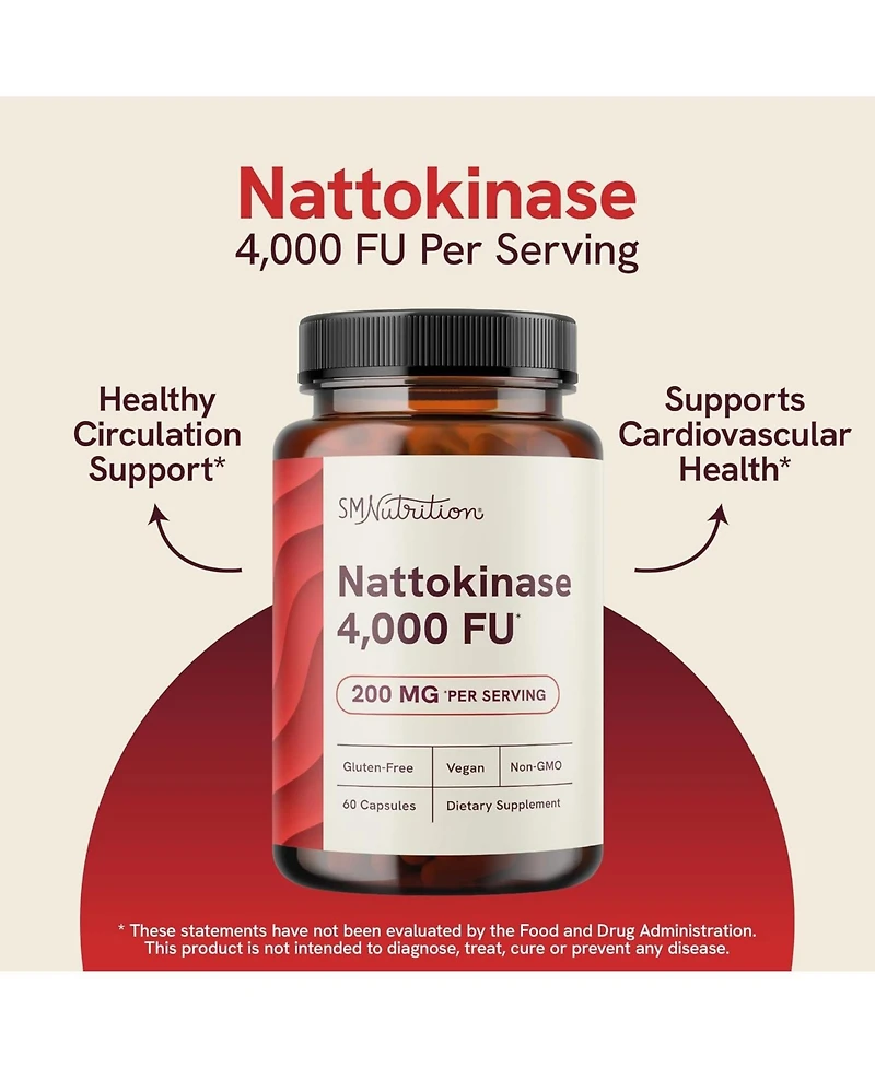 SMNutrition Nattokinase Capsules, 60 Count
