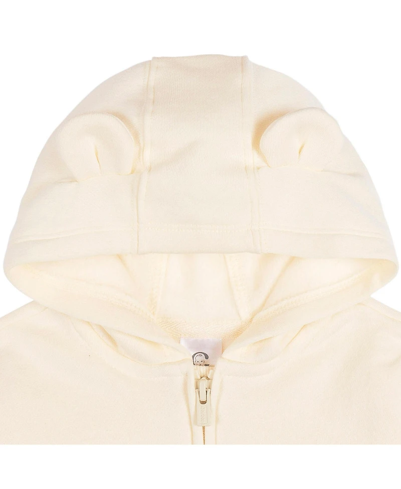 Gerber Baby 0M-24M Neutral Zip Front Sweatshirt, Artic Wolf