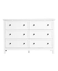 Slickblue 6 Drawer Wooden Dresser with Storage for Bedroom and Entryway