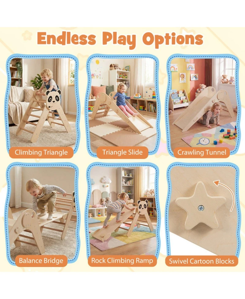 Sugift Montessori Foldable Climbing Triangle Set, 3-Piece