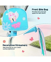 Hongge Adjustable 16-Inch Girls Bike with Removable Training Wheels, Ages 4-7