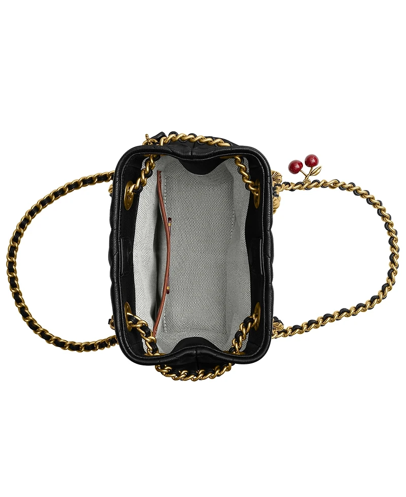 Coach Quilted Leather Jade Drawstring Mini Crossbody Handbag
