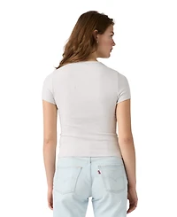 Levi's Women's Hayes Short-Sleeves Tee Rib-Knit Embroidered Logo T-Shirt