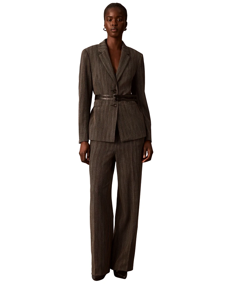 Calvin Klein Women's Notch Collar Long-Sleeve Blazer