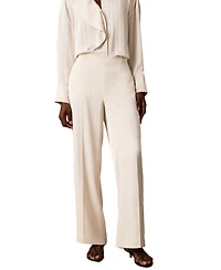 Calvin Klein Women's Pull-on Wide-leg Satin Pants
